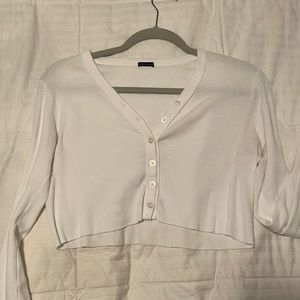 White cropped brandy melville long sleeve!